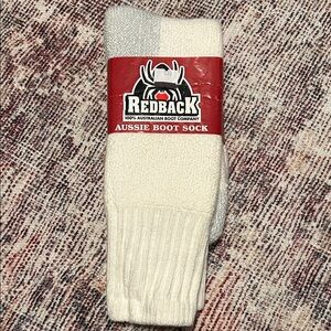 Redback Boots Aussie Boot Sock - Cream and Gray